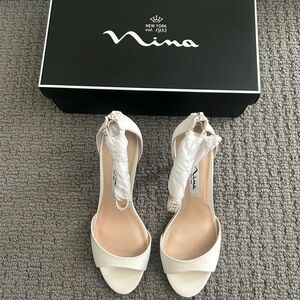 Volanda-LS IVORY Luster Satin with Composition Leather Sole
